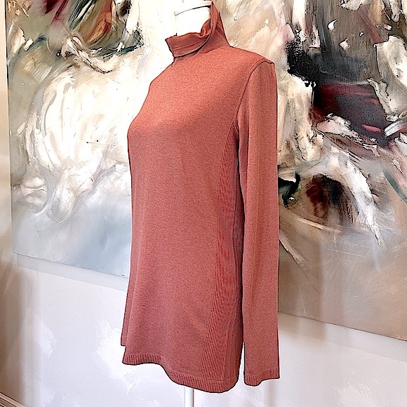 Lululemon Yin Vibes Ribbed Long Sleeve Turtleneck in Copper Clay, L (12) - Picture 2 of 14